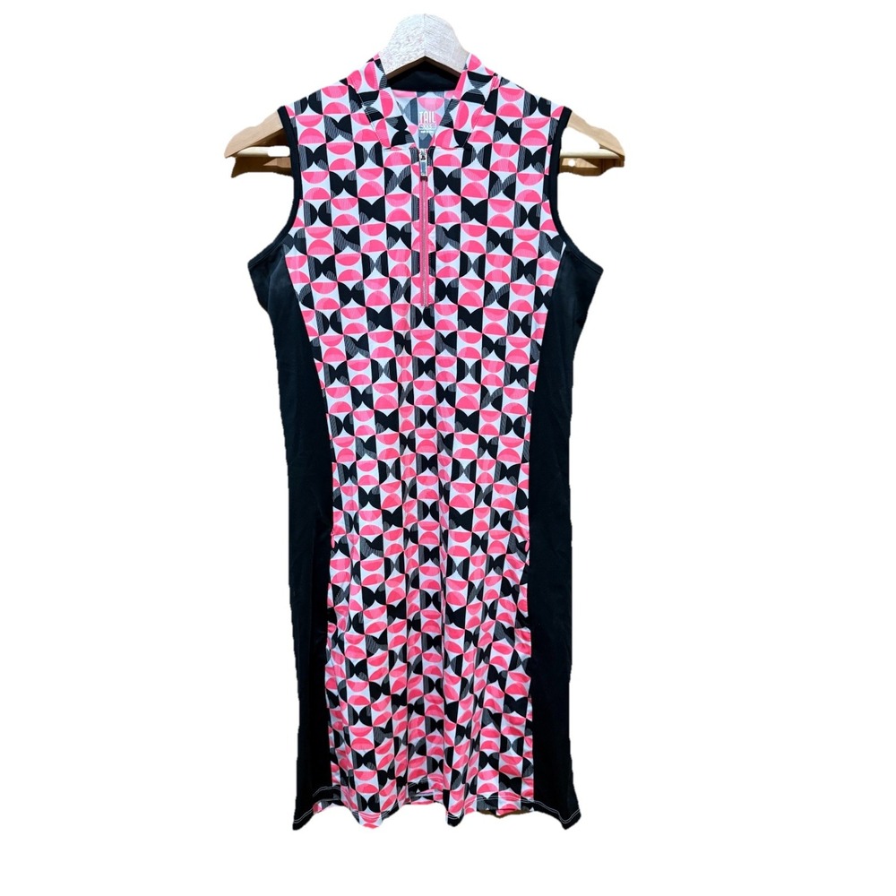 Tail Women's Jayline Empress Gem Dress‎ Passion Pink /Black Zip Pockets XXS EUC